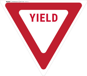 Red-White Inverse Yield - Floor Sign Red-White Inverse Yield - Floor Sign
