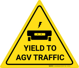 Yield To AGV Traffic with Icon - Floor Sign
