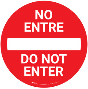 Do Not Enter Bilingual Red Circular - Floor Sign