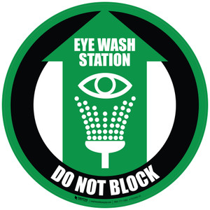 Eye Wash Station Do Not Block Circular - Floor Sign