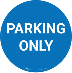 Parking Only Blue Circular - Floor Sign
