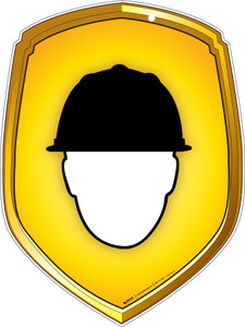 Hard Hat Shield - Floor Sign