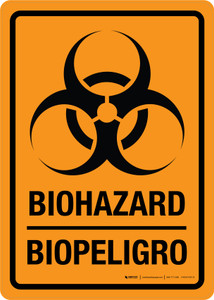 Biohazard/Biopeligro Bilingual Landscape - Wall Sign