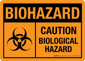 Biohazard: Caution Biological Hazard Landscape - Wall Sign