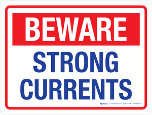 Beware: Strong Currents Landscape - Wall Sign