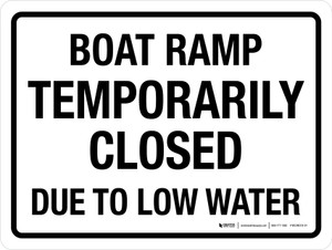 Boat Ramp Temporarily Closed Due To Low Water Landscape - Wall Sign