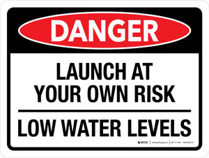 Danger: Launch At Your Own Risk - Low Water Levels Landscape - Wall Sign