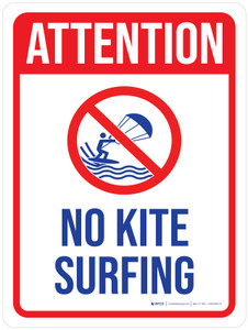 Attention: No Kite Surfing with Icon Portrait - Wall Sign