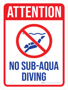 Attention: No Sub-Aqua Diving with Icon Portrait - Wall Sign