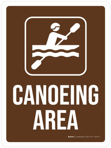 Canoeing Area with Icon Portrait - Wall Sign