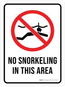 No Snorkeling In This Area with Icon Portrait - Wall Sign