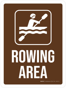 Rowing Area Brown with Icon Portrait - Wall Sign