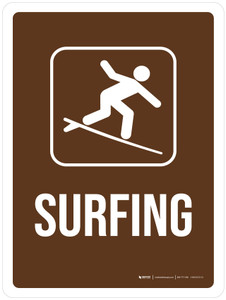Surfing Brown with Icon Portrait - Wall Sign