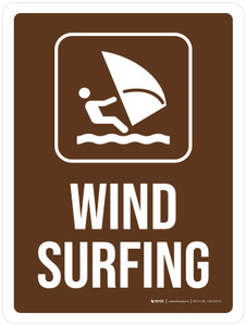 Wind Surfing Brown with Icon Portrait - Wall Sign