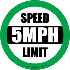 Speed Limit 5 mph Green Circular - Floor Sign