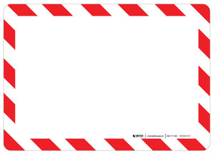 Red/White Hazard Lines Blank Landscape - Dry Erase Wall Sign Red/White Hazard Lines Blank Landscape - Dry Erase Wall Sign
