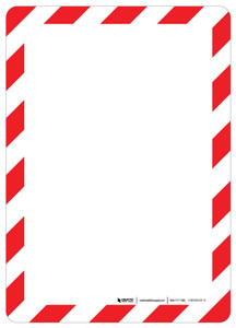 Red/White Hazard Lines Blank Portrait - Dry Erase Wall Sign Red/White Hazard Lines Blank Portrait - Dry Erase Wall Sign