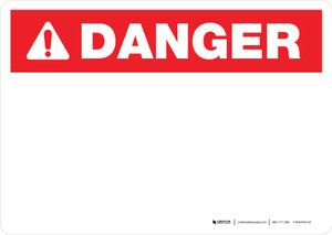 Danger ANSI Blank Landscape - Dry Erase Wall Sign Danger ANSI Blank Landscape - Dry Erase Wall Sign