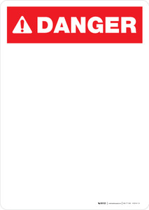 Danger ANSI Blank Portrait - Dry Erase Wall Sign Danger ANSI Blank Portrait - Dry Erase Wall Sign
