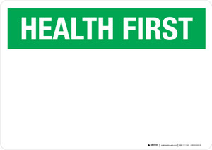 Health First Blank Landscape - Dry Erase Wall Sign Health First Blank Landscape - Dry Erase Wall Sign