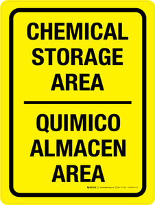 Chemical Storage Area Bilingual Portrait - Wall Sign