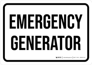 Emergency Generator White Landscape - Wall Sign