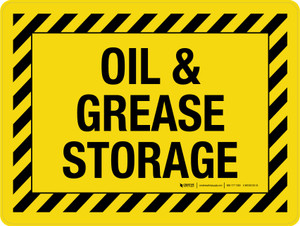 Oil & Grease Storage Hazard Landscape - Wall Sign