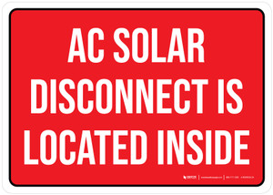 AC Solar Disconnect Is Located Inside Red Landscape - Wall Sign