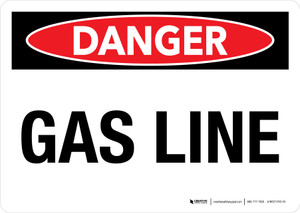 Danger: Gas Line Landscape - Wall Sign