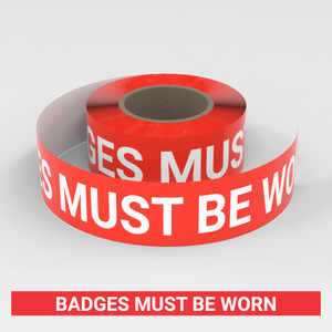 Badges Must Be Worn - Smart Stripe Inline Printed Floor Tape