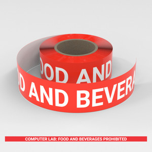 Computer Lab: Food And Beverages Prohibited - Smart Stripe Inline Printed Floor Tape