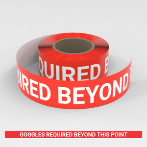 Goggles Required Beyond This Point - Smart Stripe Inline Printed Floor Tape