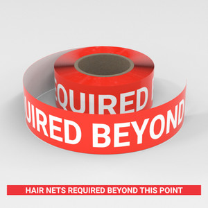 Hair Nets Required Beyond This Point - Smart Stripe Inline Printed Floor Tape