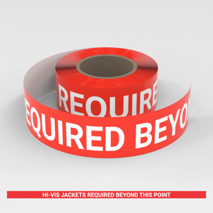 Hi-Vis Jackets Required Beyond This Point - Smart Stripe Inline Printed Floor Tape