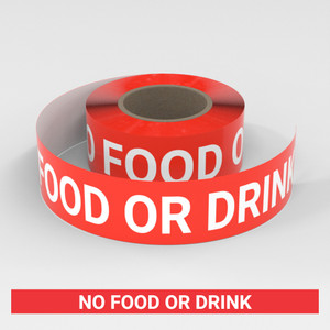 No Food Or Drink - Smart Stripe Inline Printed Floor Tape