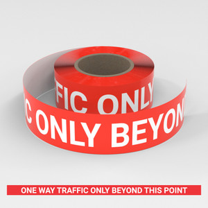 One Way Traffic Only Beyond This Point - Smart Stripe Inline Printed Floor Tape