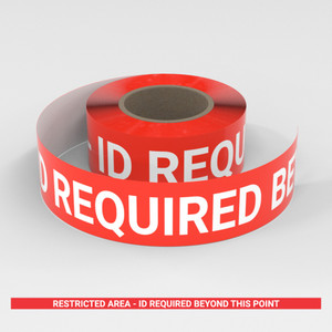 Restricted Area - ID Required Beyond This Point - Smart Stripe Inline Printed Floor Tape