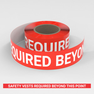Safety Vests Required Beyond This Point - Smart Stripe Inline Printed Floor Tape