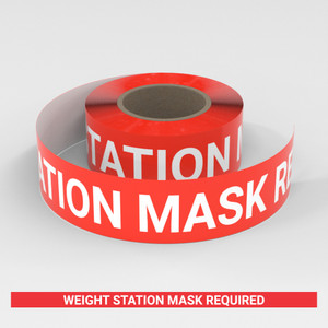 Weight Station Mask Required - Smart Stripe Inline Printed Floor Tape