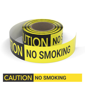 Caution: No Smoking - Smart Stripe Inline Printed Floor Tape