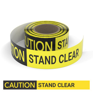 Caution: Stand Clear - Smart Stripe Inline Printed Floor Tape