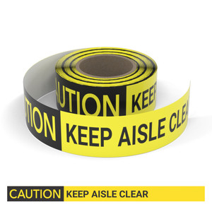Caution: Keep Aisle Clear - Smart Stripe Inline Printed Floor Tape