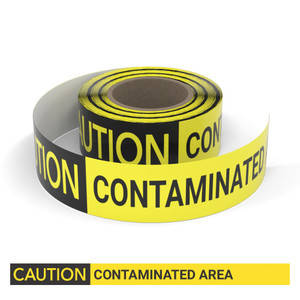 Caution: Contaminated Area - Smart Stripe Inline Printed Floor Tape