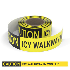 Caution: Icy Walkway In Winter - Smart Stripe Inline Printed Floor Tape