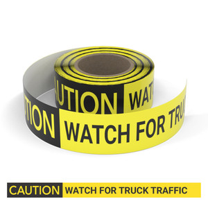 Caution: Watch For Truck Traffic - Smart Stripe Inline Printed Floor Tape