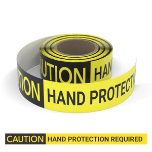 Caution: Hand Protection Required - Smart Stripe Inline Printed Floor Tape