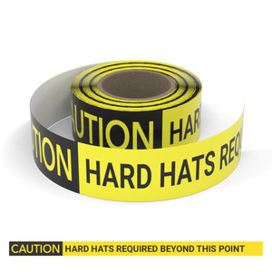 Caution: Hard Hats Required Beyond This Point - Smart Stripe Inline Printed Floor Tape