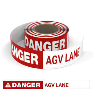 Danger: AGV Lane - Smart Stripe Inline Printed Floor Tape