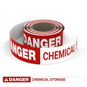 Danger: Chemical Storage - Smart Stripe Inline Printed Floor Tape