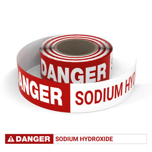 Danger: Sodium Hydroxide - Smart Stripe Inline Printed Floor Tape